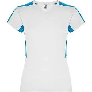 Спортивная футболка SUZUKA женская, белый/бирюзовый