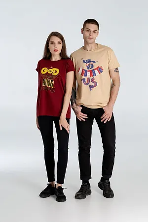 Футболка A God is High, гранатово-красная