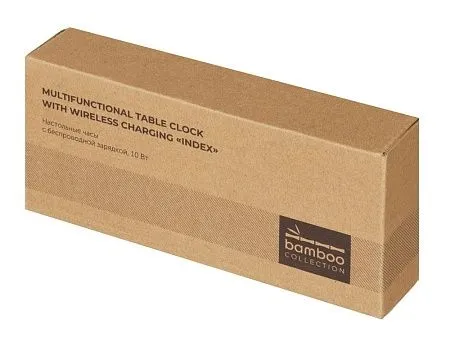 Часы настольные с беспроводной зарядкой Index, 10 Вт