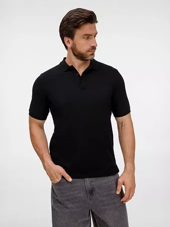 Рубашка поло унисекс Upswing, черная