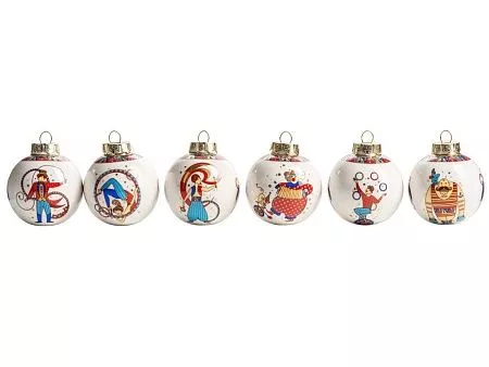 Набор новогодних шаров, 6 шт