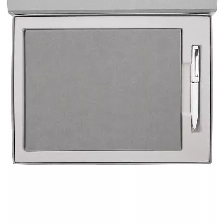 Коробка Roomy с ложементом под ежедневник и ручку, серая