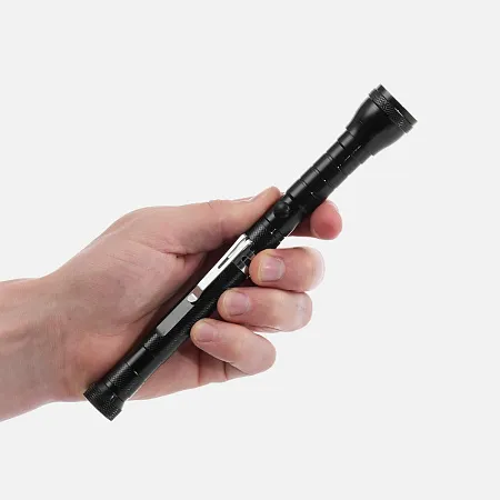 Телескопический фонарь с магнитом Flexion, черный