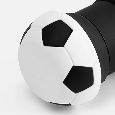Складная бутылка для воды Football Flex, белая с черным