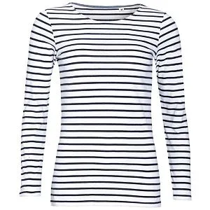 Футболка женская MARINE WOMEN, белая с темно-синим