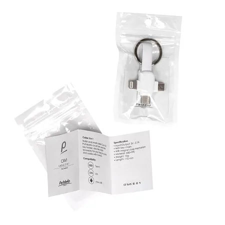 Кабель-брелок 3в1 Cavi, серый