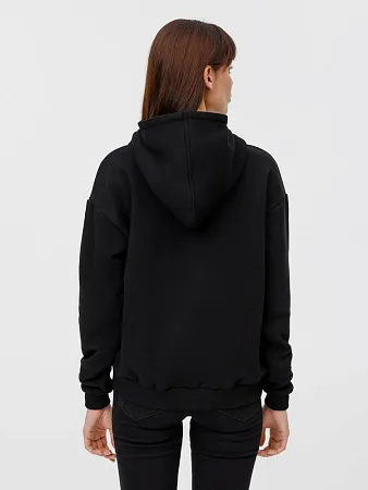 Толстовка унисекс оверсайз на молнии Zippy Terry, черная