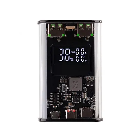 Зарядное (22.5W) устройство "Inside" 9000 mAh с прозрачным корпусом и цифровым индикатором заряда/напряжения/силы тока