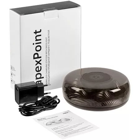 Станция беспроводной зарядки с подсветкой apexPoint ver.2, черная