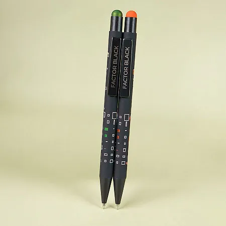 Ручка шариковая FACTOR BLACK со стилусом