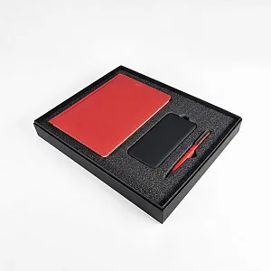 Набор подарочный BLISS: ежедневник, ручка и power bank в коробке  с ложементом