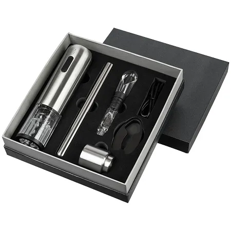 Винный набор Veritas, черный с серебристым