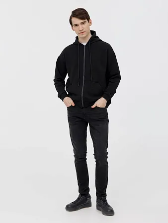 Толстовка унисекс оверсайз на молнии Zippy Terry, черная