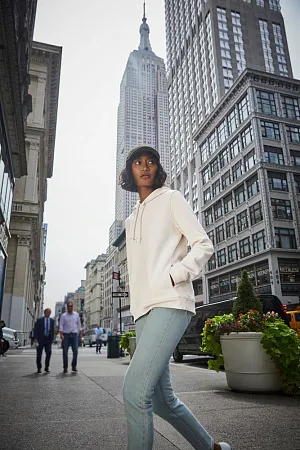 Толстовка с капюшоном женская BNC Organic, белая