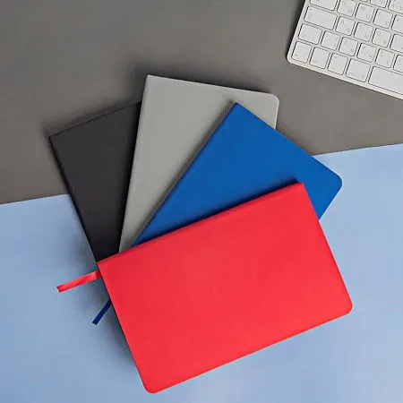 Бизнес-блокнот SIMPLY FLEX, А5,  голубой, кремовый блок, в клетку