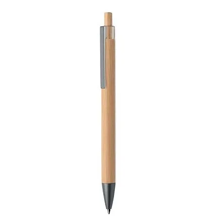 Push button bamboo pen
