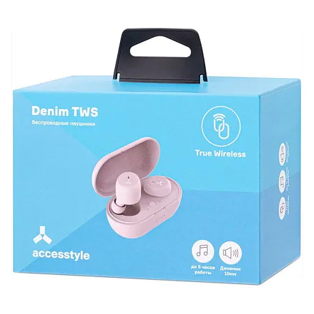 Беспроводные наушники Accesstyle Denim TWS Pink, розовые