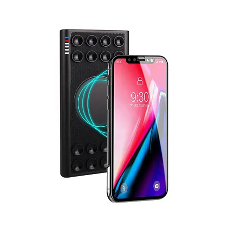 Беспроводное зарядное устройство "Eight SOFTTOUCH", 8000 mAh, с подсветкой логотипа