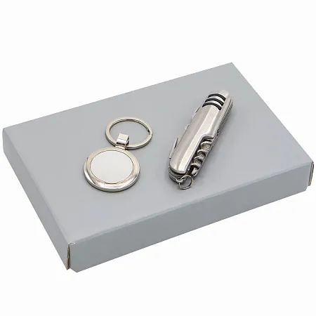 Подарочный набор БАЗИС, серебристый