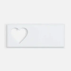 Лейбл из ПВХ с вырезом «Сердце», белый
