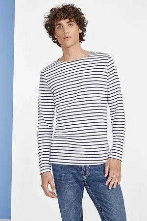 Футболка мужская MARINE MEN, белая с темно-синим