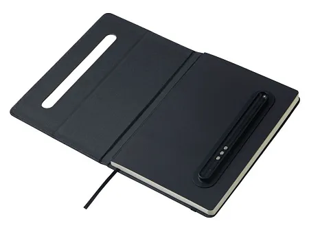 Блокнот А5 NotaBene с металлической шариковой ручкой и подставкой для телефона