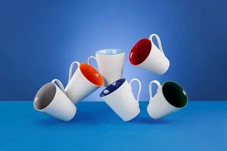 Кружка New Bell матовая, белая с зеленым