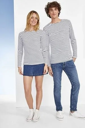 Футболка женская MARINE WOMEN, белая с темно-синим