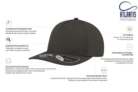 Бейсболка RAY, 5 клиньев, застежка на липучке