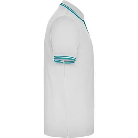 Футболка поло MONTREAL мужская, белый/бирюзовый