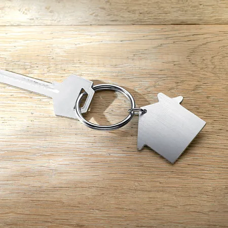 Брелок «Домик» серебристый