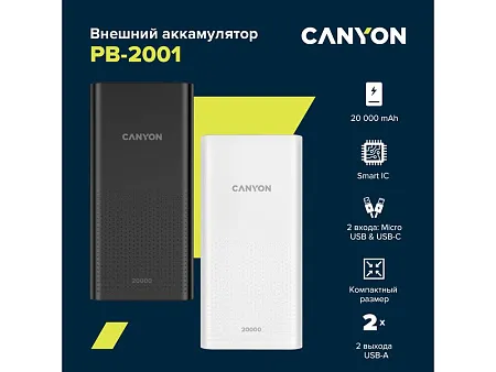 Внешний аккумулятор PB-2001, 20000 mAh
