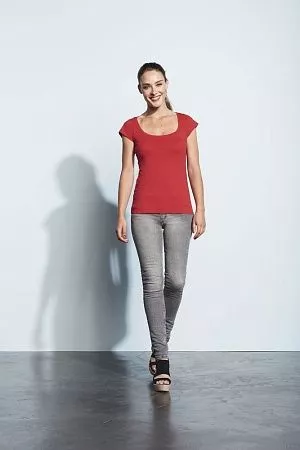 Футболка женская MELROSE 150 с глубоким вырезом, белая