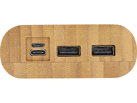 Портативное зарядное устройство Tulda из бамбука, 20000 mAh