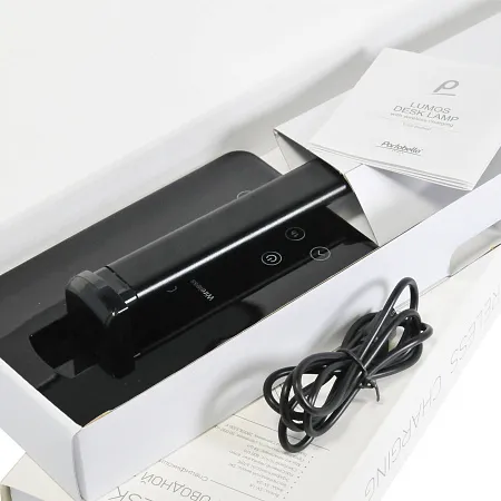 Настольная лампа Lumos, Ultramarine, с беспроводной зарядкой, синяя