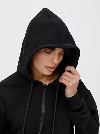 Толстовка унисекс оверсайз на молнии Zippy Terry, черная