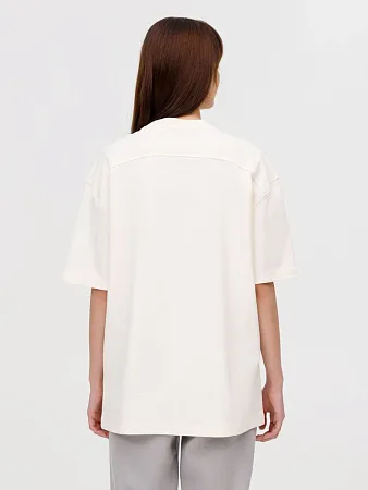 Футболка оверсайз унисекс Sideline, молочно-белая