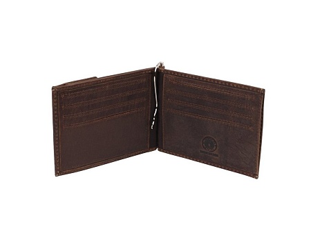 Бумажник Yukon, с зажимом для денег коричневый