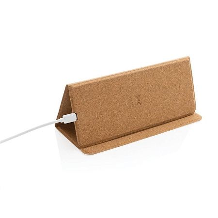 Коврик для мыши Cork с функцией беспроводной зарядки и подставки для телефона, 10 Вт