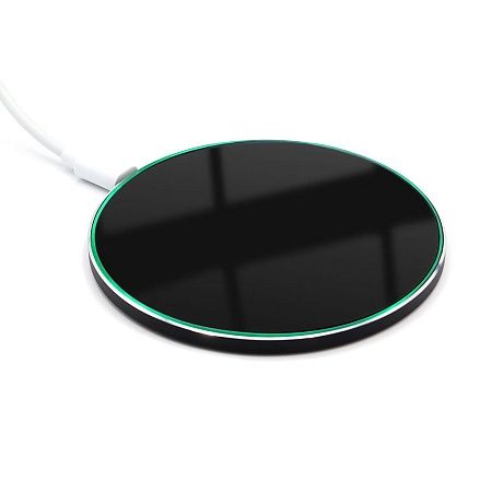 Беспроводное зарядное устройство Gravy с подсветкой и гравировкой, черный