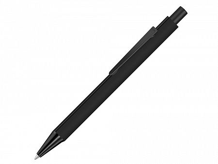 Ручка шариковая металлическая Pyra M soft-touch с зеркальной гравировкой и черными деталями
