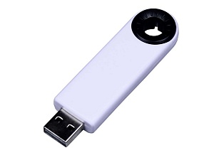 USB 2.0- флешка промо на 4 Гб прямоугольной формы, выдвижной механизм