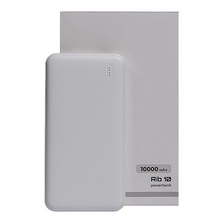 Универсальный аккумулятор OMG Rib 10 (10000 мАч), белый, 13,5х6.8х1,5 см