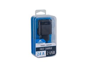 Сетевое зарядное устройство, 2 USB/2.4 A