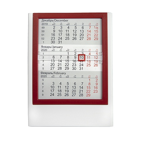 Календарь настольный на 2 года, красный/черный