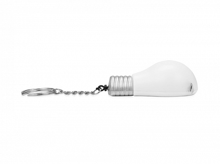 Брелок-рулетка для ключей Лампочка, 1м белый/серебристый