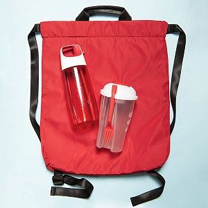 Набор подарочный FITKIT: бутылка для воды, контейнер для еды, рюкзак, красный