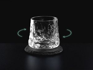 Вращающийся бокал для виски на сланцевом костере Bromo