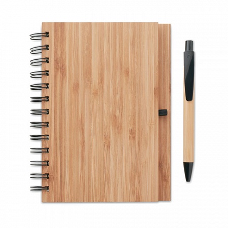 Бамбуковый блокнот с ручкой