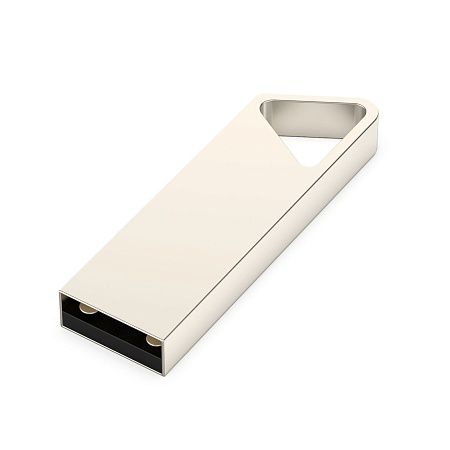 USB flash-карта SPLIT (16Гб), серебристая, 3,6х1,2х0,5 см, металл